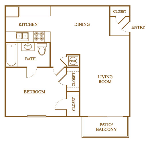 A3 Floor Plan A3 Floor Plan at Orleans Square Apartments in Shreveport, Louisiana, LA