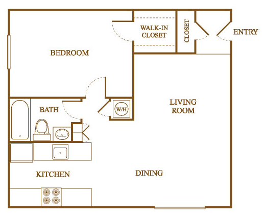 A5 Floor Plan A5 Floor Plan at Orleans Square Apartments in Shreveport, Louisiana, LA