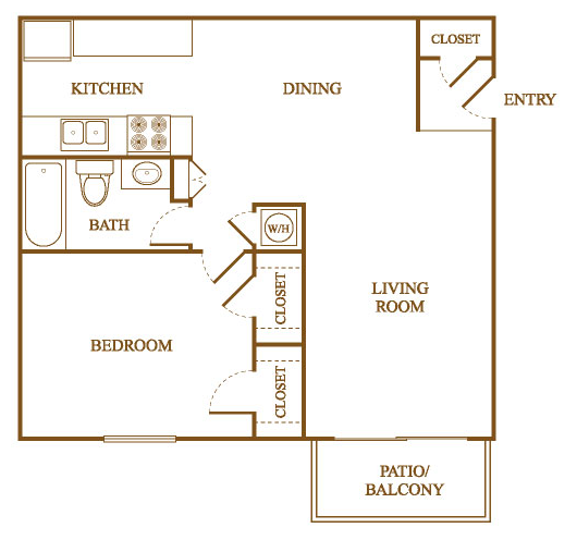 A4 Floor Plan A4 Floor Plan at Orleans Square Apartments in Shreveport, Louisiana, LA