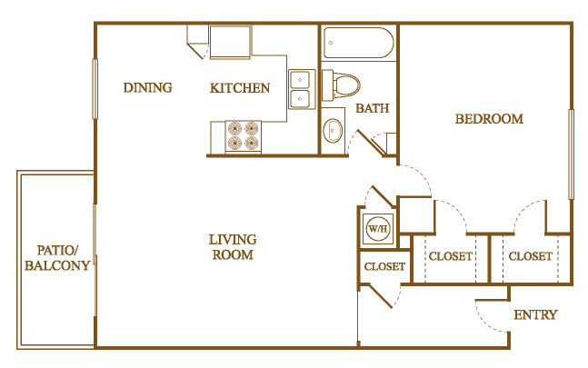 A7 Floor Plan A7 Floor Plan at Orleans Square Apartments in Shreveport, Louisiana, LA