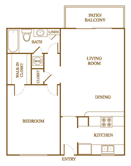 A8 Floor Plan A8 Floor Plan at Orleans Square Apartments in Shreveport, Louisiana, LA