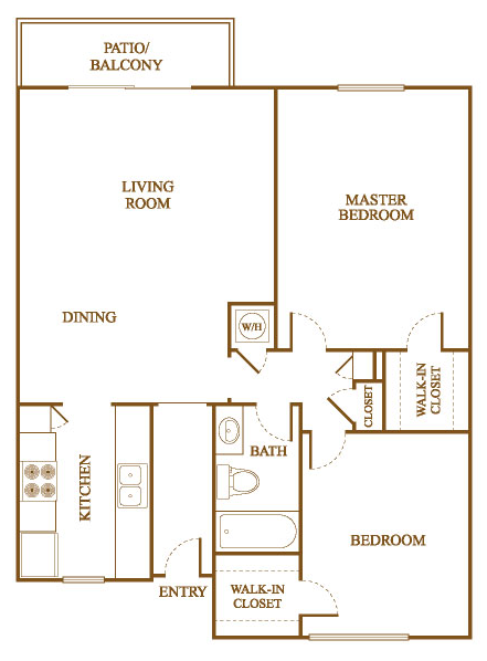 B4 Floor Plan B4 Floor Plan at Orleans Square Apartments in Shreveport, Louisiana, LA