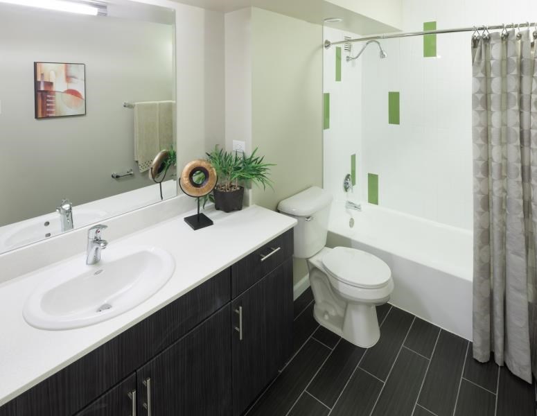 a bathroom with a toilet and a sink and a shower