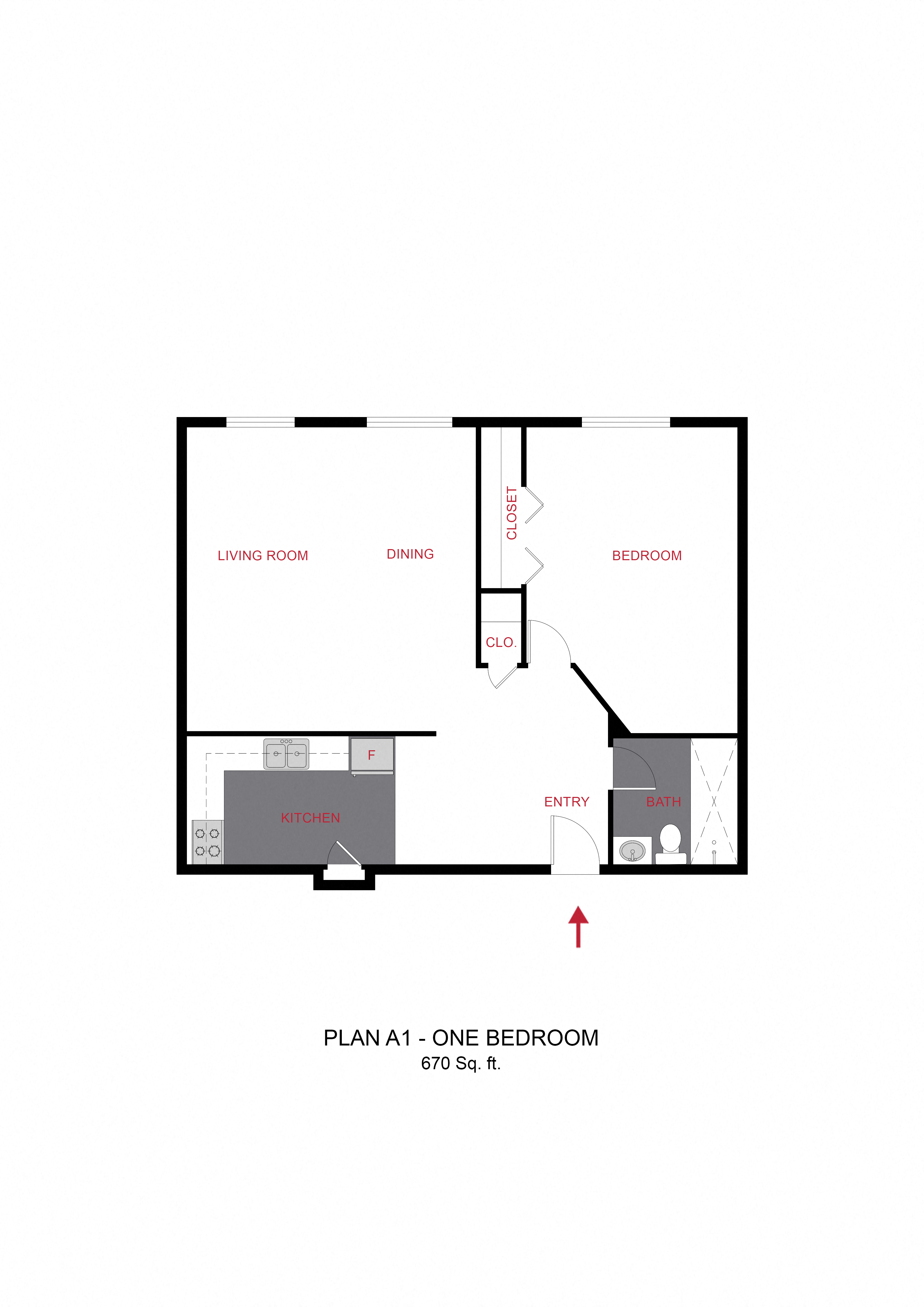 Plan A1 - One Bedroom