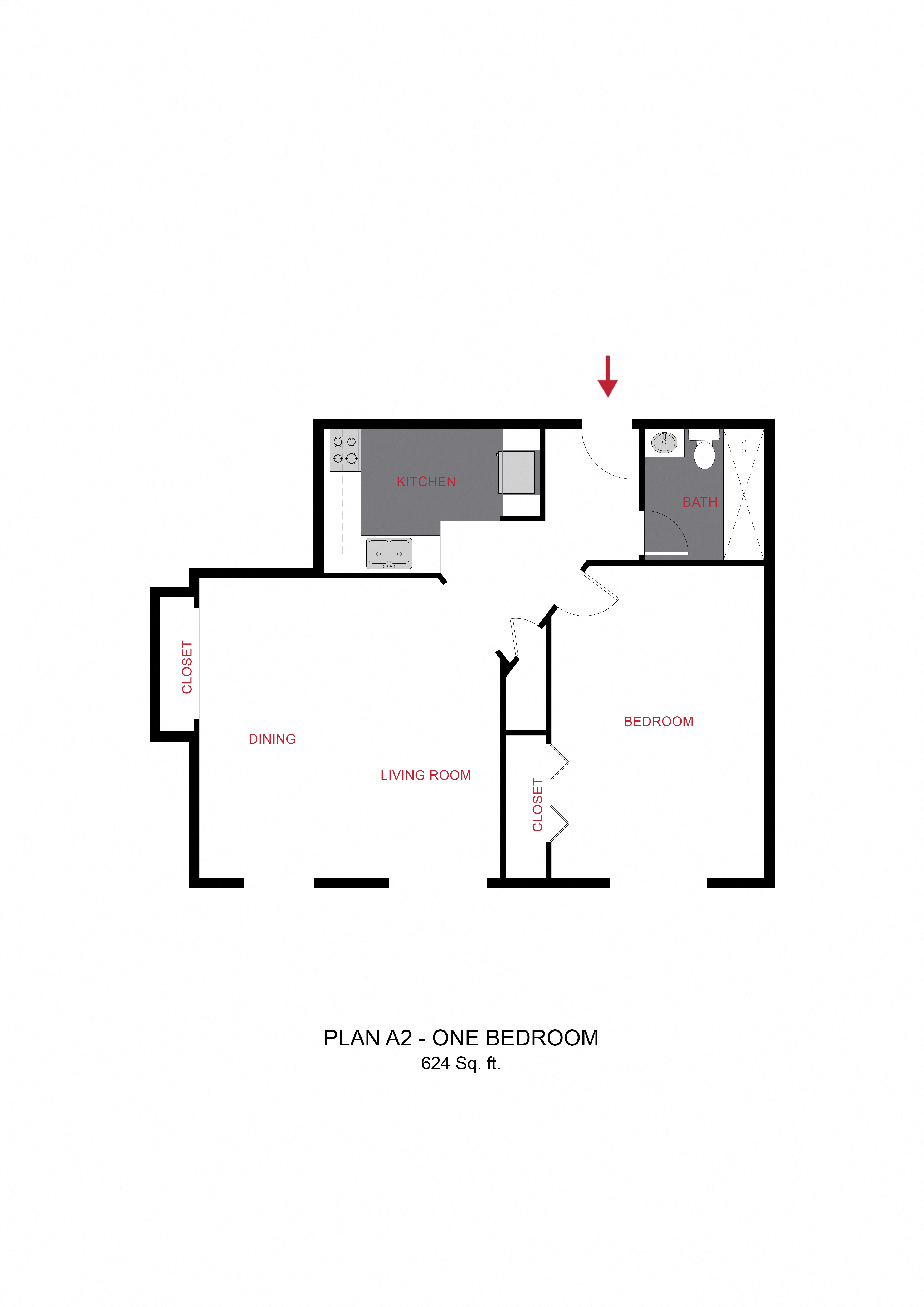 Plan A2 - One Bedroom