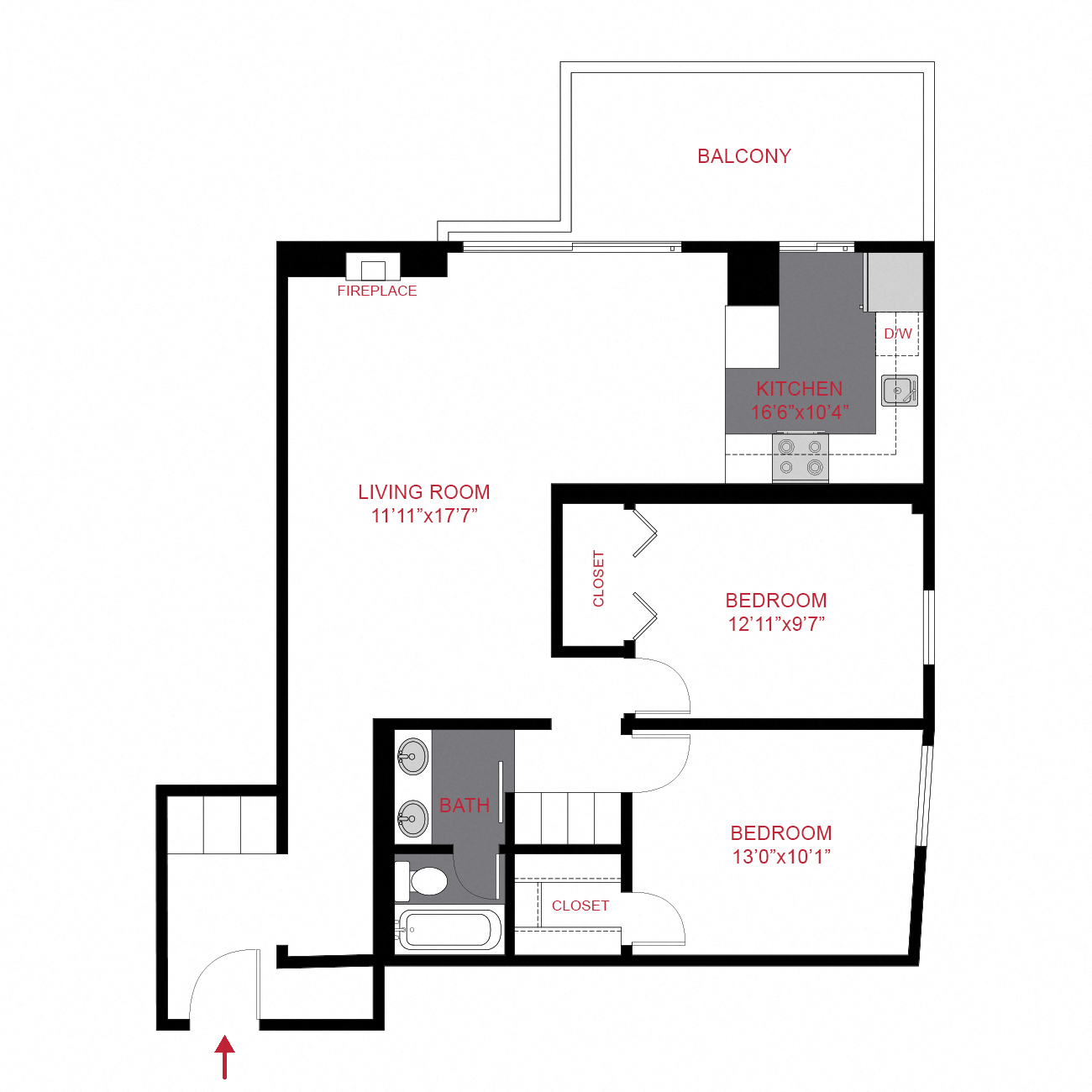 Plan B1 - Two Bedroom