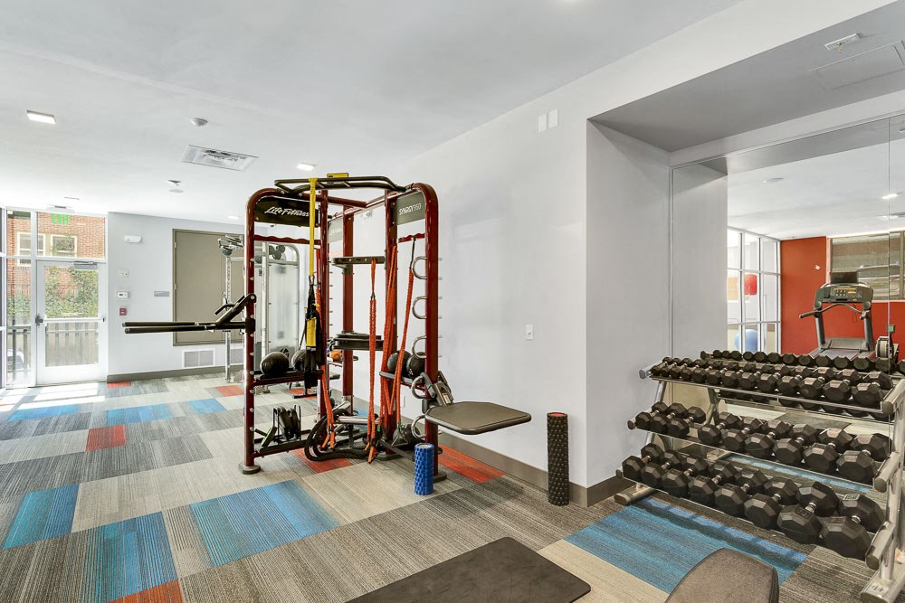 the gym at the m on hennepin apartments