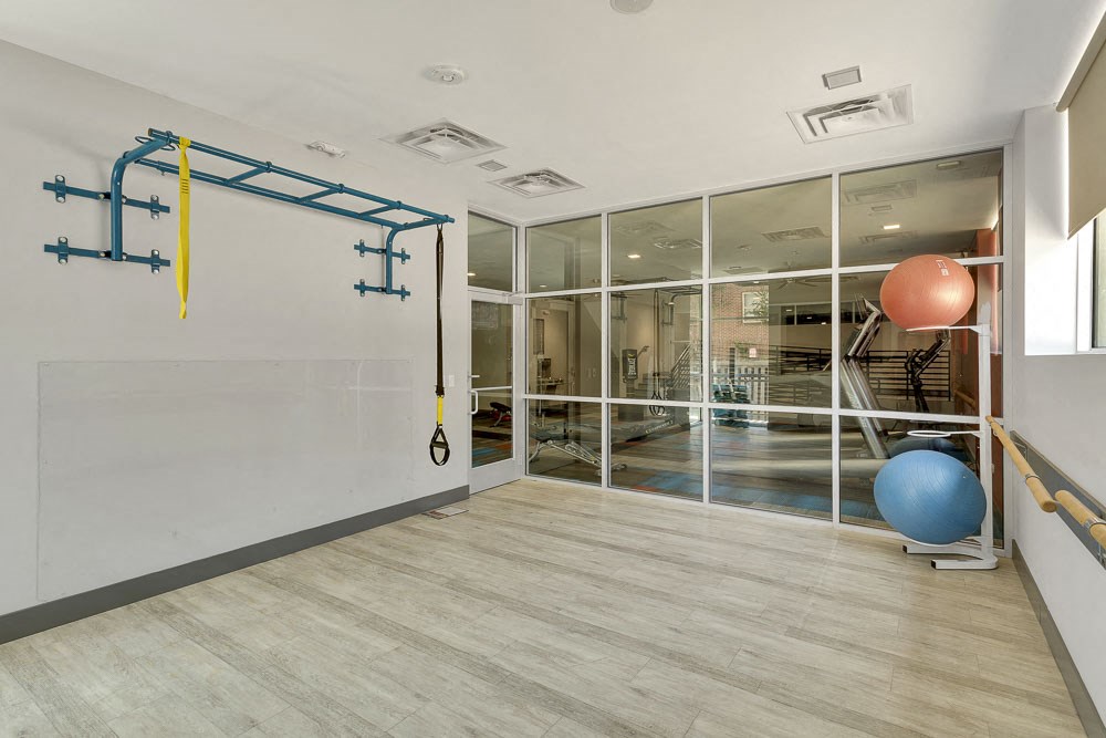 the gym at the flats at obsidian