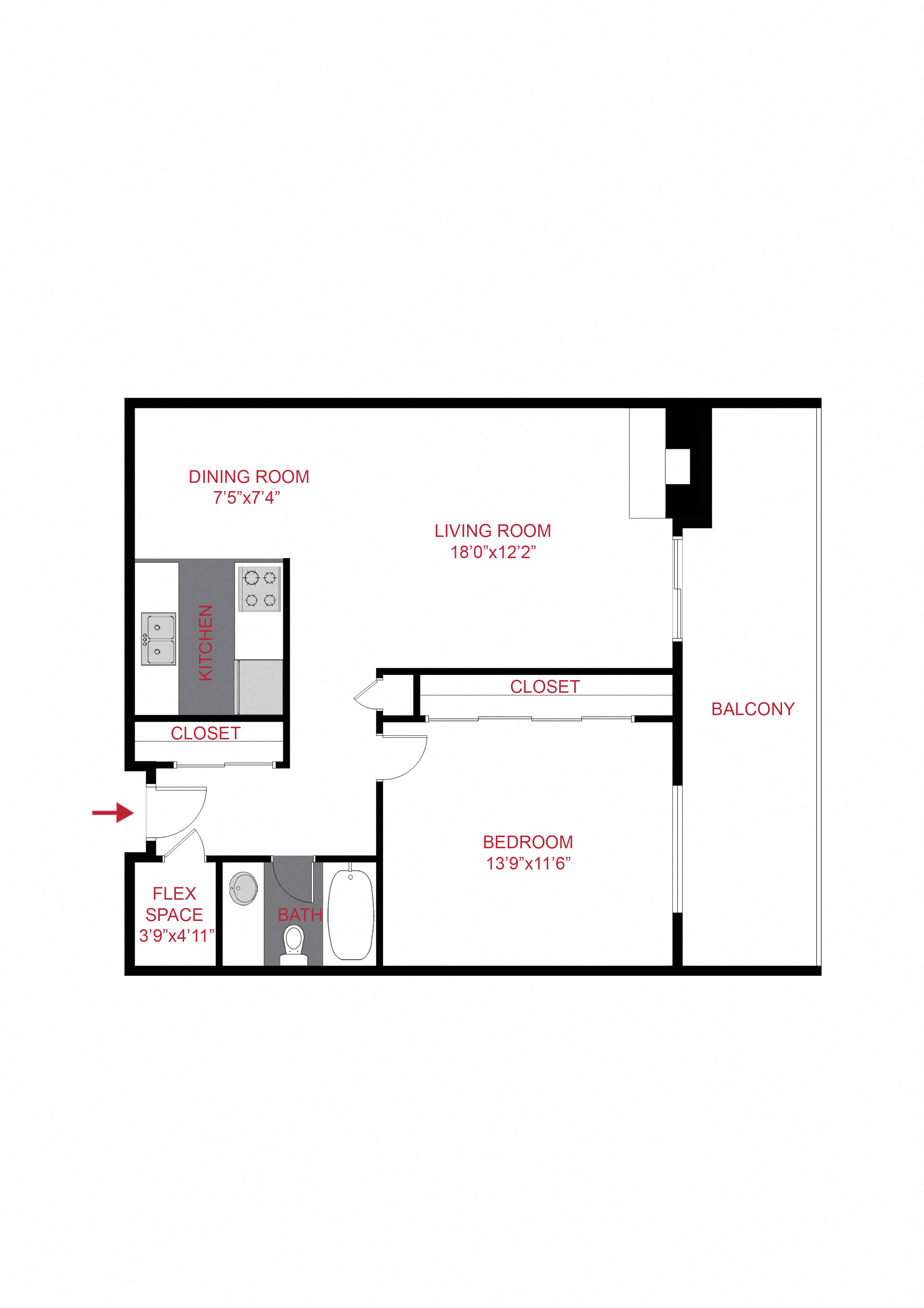 Plan A - One Bedroom