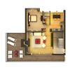 Plan A3 - Penthouse One Bedroom