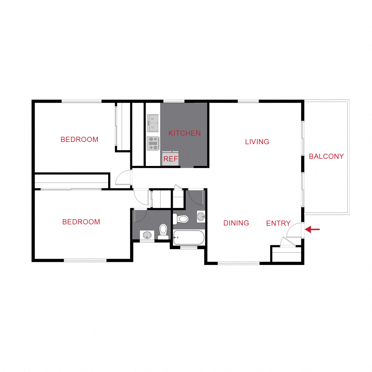 Plan B - Two Bedroom