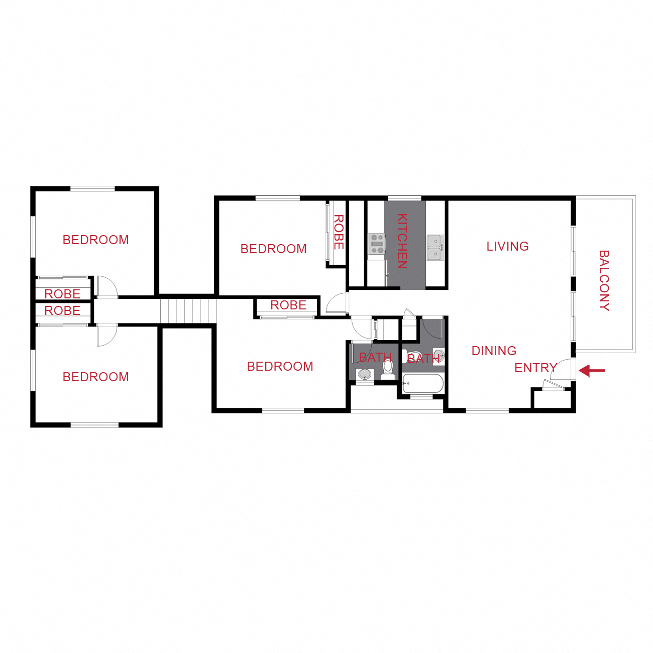 Plan D - Four Bedroom