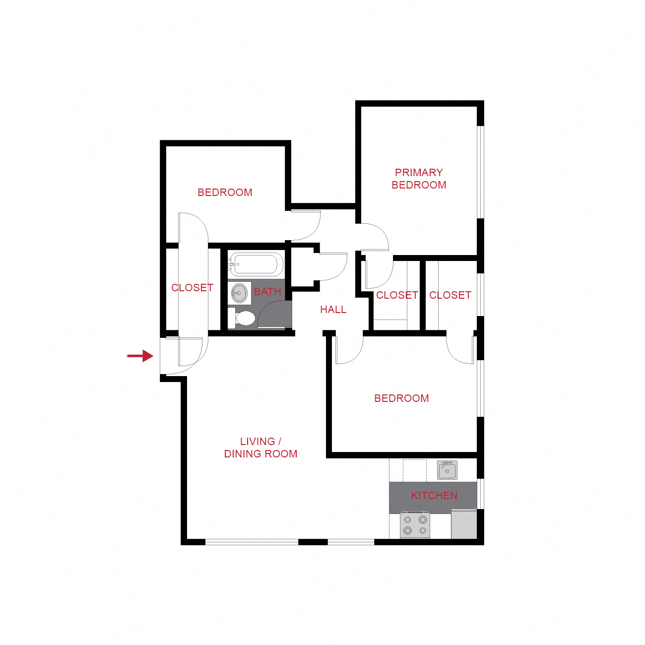 Plan B - Two Bedroom + Office