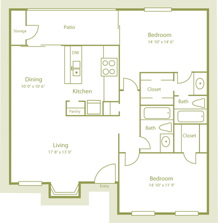B3 floor plan of Westdale Parke in Austin, TX