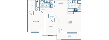 D2 Floor Plan at Willow Brook Crossing Apartments in Houston, TX
