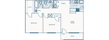 E2 Floor Plan at Willow Brook Crossing Apartments in Houston, TX