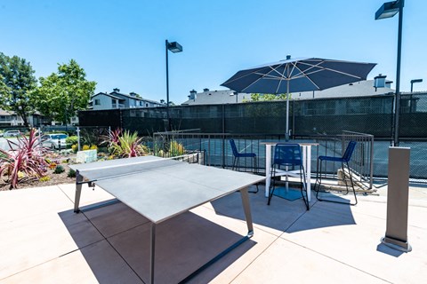 Ping pong table adjacent to tennis court at Aliso Creek, Aliso Viejo, CA, 92656