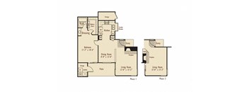 A – 1 Bedroom 1 Bath Floor Plan Layout – 795 Square Feet