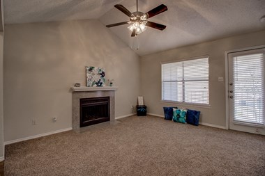 Living Room With Fireplace at Towne Centre Village, Mesquite, Texas - Photo Gallery 4