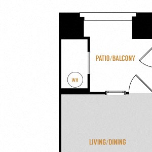 Residence 3 - 1 Bedroom 1 Bath Floor Plan Layout - 710 Square Feet