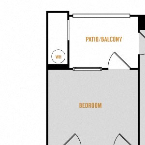 Residence 6 - 1 Bedroom 1 Bath Floor Plan Layout - 795 Square Feet