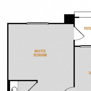 Residence 11 - 2 Bedroom 2 Bath Floor Plan Layout - 1235 Square Feet