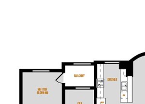 Residence 14 - 2 Bedroom 2 Bath Floor Plan Layout - 1659 Square Feet