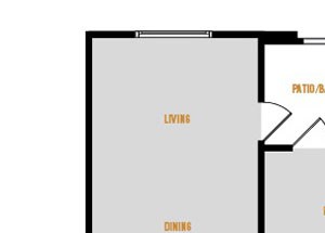 Residence 5 - 1 Bedroom 1 Bath Floor Plan Layout - 929 Square Feet