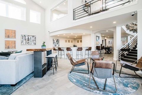 Clubroom seating area at Bridgwater, Greenwood Village, 80111