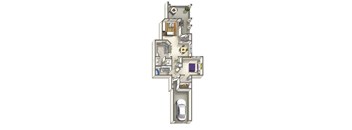 Summit Classic – 1 Bedroom 1 Bath Floor Plan Layout – 837 Square Feet