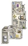 Blue Mesa Classic – 2 Bedroom 2 Bath Floor Plan Layout – 1206 Square Feet