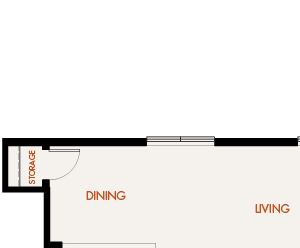Jonquil - 1 Bedroom 1.5 Bath Floor Plan Layout - 1024 Square Feet
