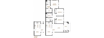 Temecula - 3 Bedroom 2 Bath Floor Plan Layout - 1269 Square Feet