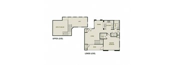 The Kensington - 1 Bedroom 1 Bath Floor Plan Layout - 900 Square Feet