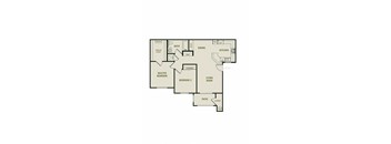 The Oxford - 2 Bedroom 1 Bath Floor Plan Layout - 926 Square Feet