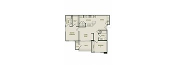The Chelsea - 2 Bedroom 2 Bath Floor Plan Layout - 1028 Square Feet