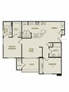 The Chelsea - 2 Bedroom 2 Bath Floor Plan Layout - 1028 Square Feet