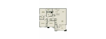 The Remington - 3 Bedroom 2 Bath Floor Plan Layout - 1312 Square Feet