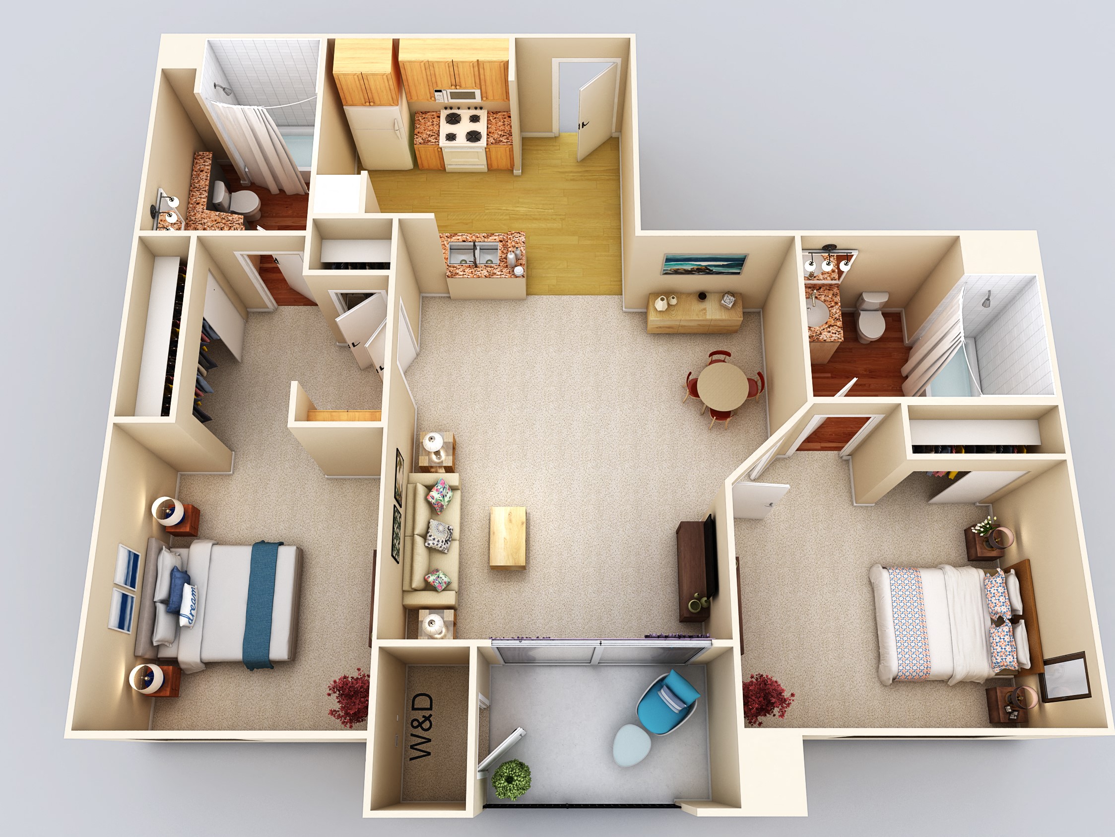 Emerald 2Bed2Bath Floor Plan at 55+ FountainGlen Grand Isle, Murrieta, California