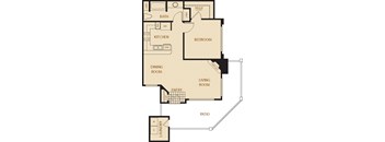 Coastal Oaks - 1 Bedroom 1 Bath Floor Plan Layout - 772 Square Feet