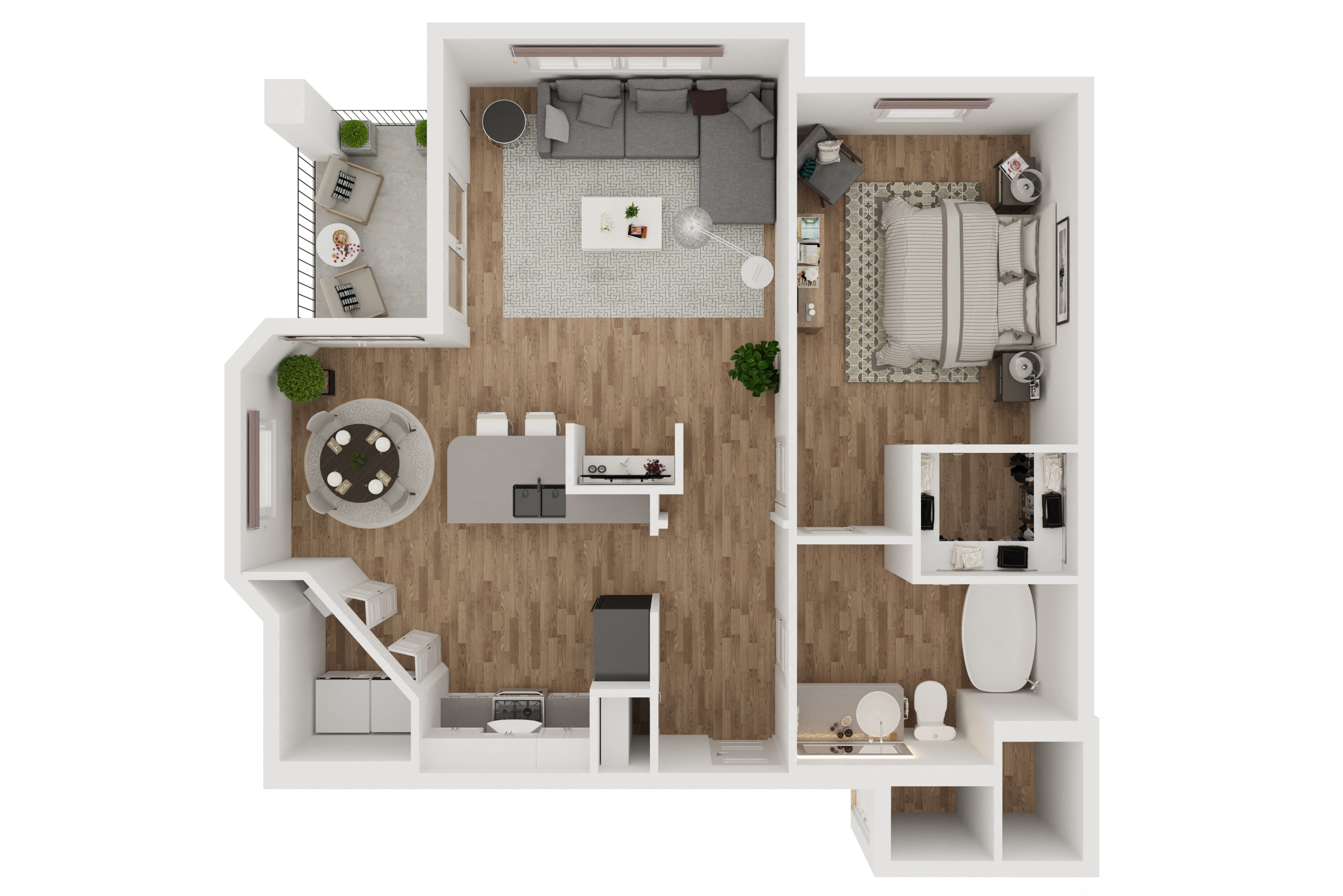 Copia  – 1 Bedroom 1 Bath Floor Plan Layout – 823 Square Feet