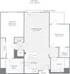 Kennedy - 2 Bedroom 2 Bath Floor Plan Layout - 1047 Square Feet