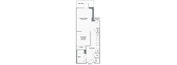 Wilson - 0 Bedroom 1 Bath Floor Plan Layout - 634 Square Feet