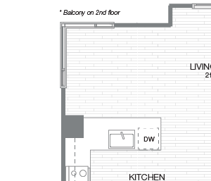 Eisenhower - 2 Bedroom 2 Bath Floor Plan Layout - 1131 Square Feet