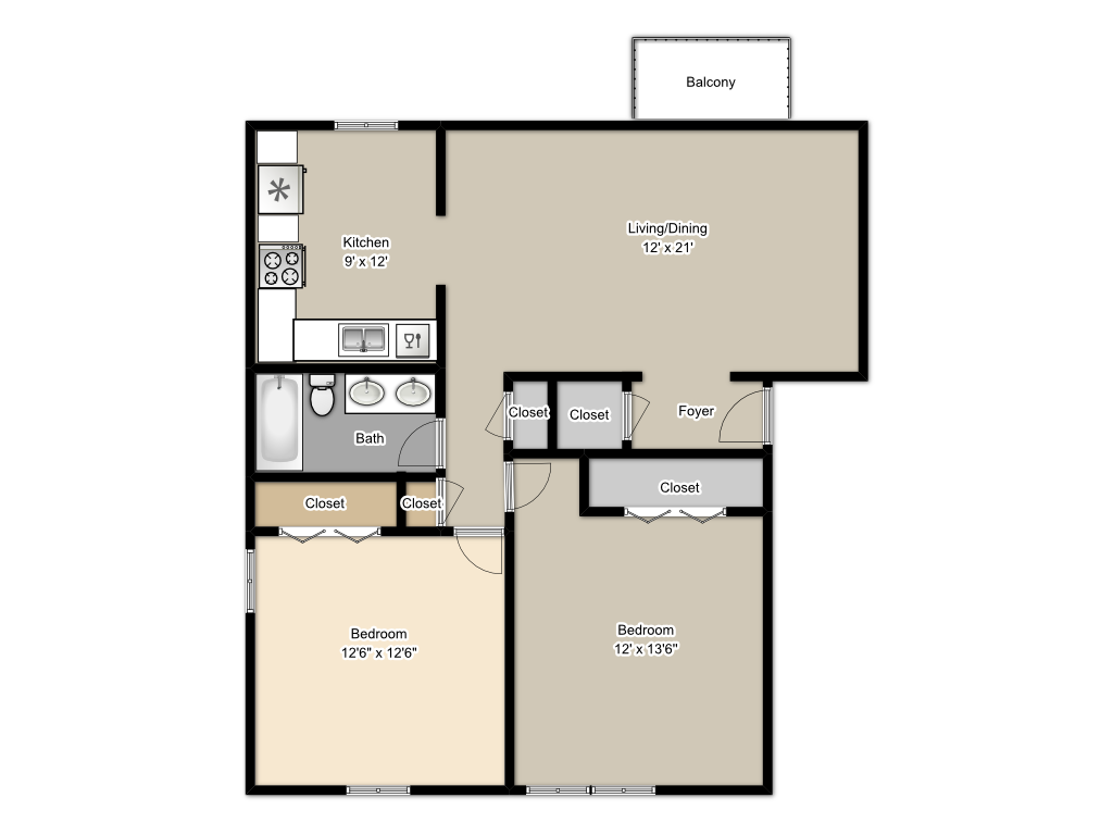 Two Bedroom Townhomes