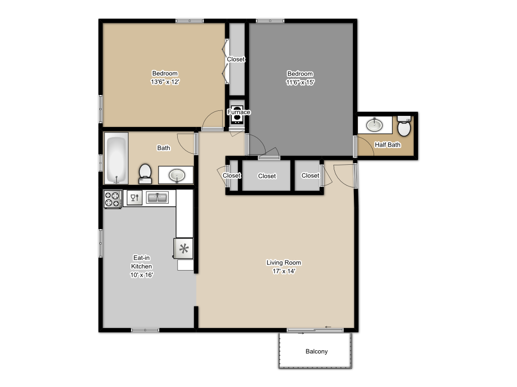 Two Bedroom 1.5 Bath