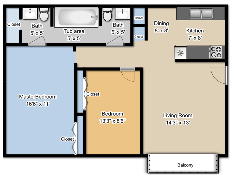two bedroom one and half bath riverside missouri