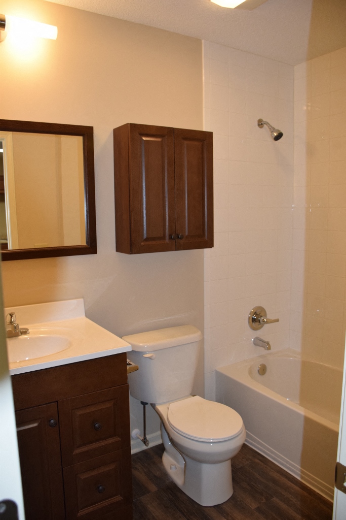 a bathroom with a toilet and a sink and a bath tub