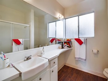 Custom Framed Bathroom Mirrors at The Tecs SDSU
