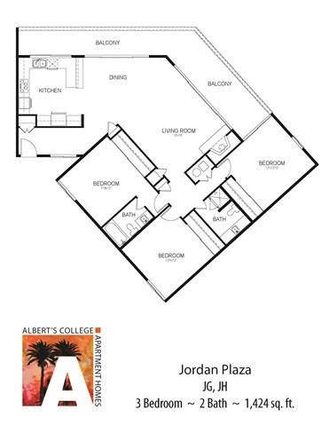 Floorplan Floorplan at Alberts College Apartments, California, 92115